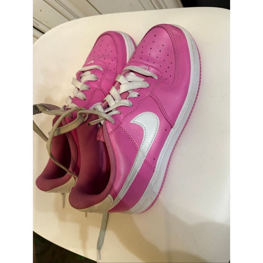 Nike Girls Air Force 1 Low Lace-up Sneakers Playful Pink Size 4Y